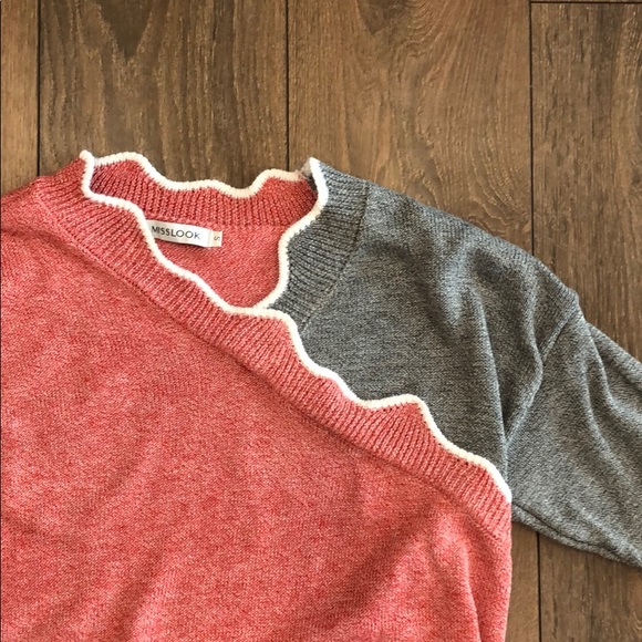 Misslook Multicolored Scalloped Sweater Size S - Picture 5 of 5